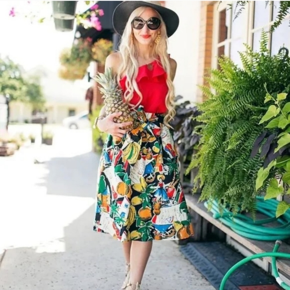 J Crew Tropical Print Skirt